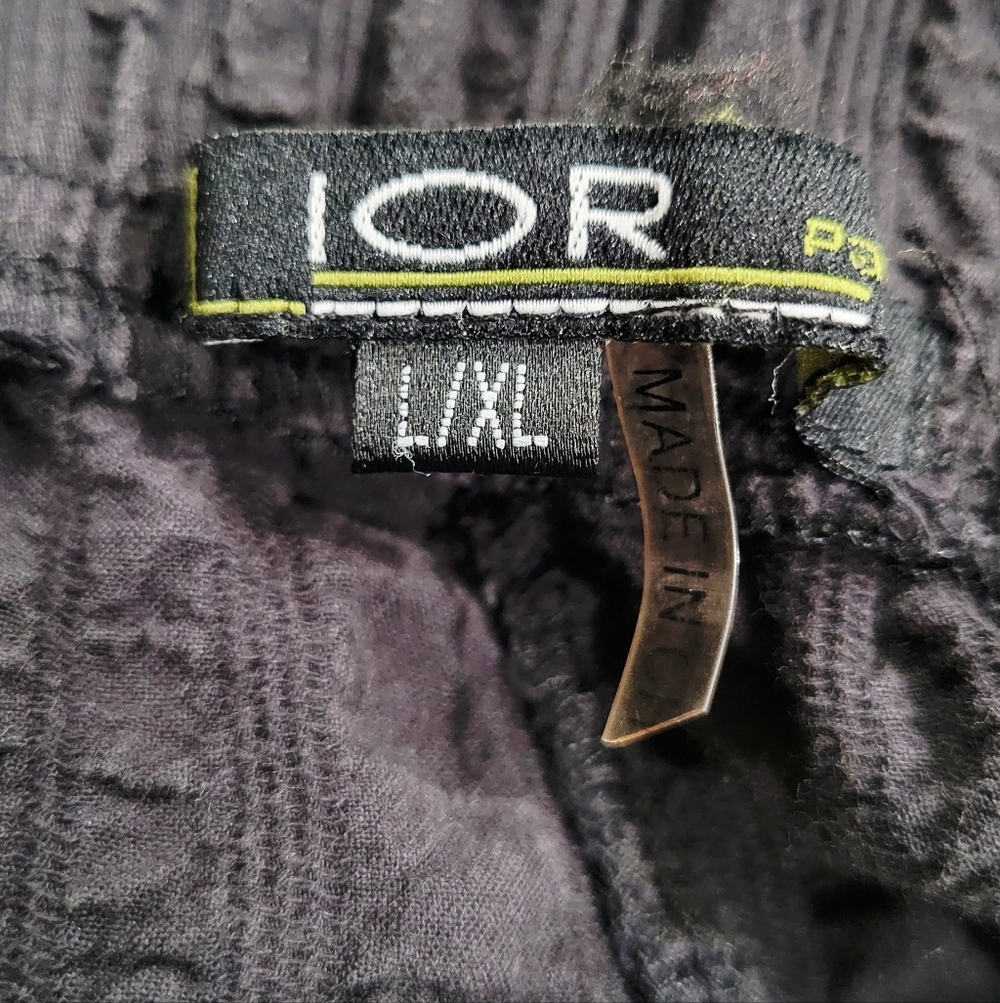 IOR Boho Black Textured Wide-Leg Cotton Harem Pants | Size L/XL - Picture 4 of 5
